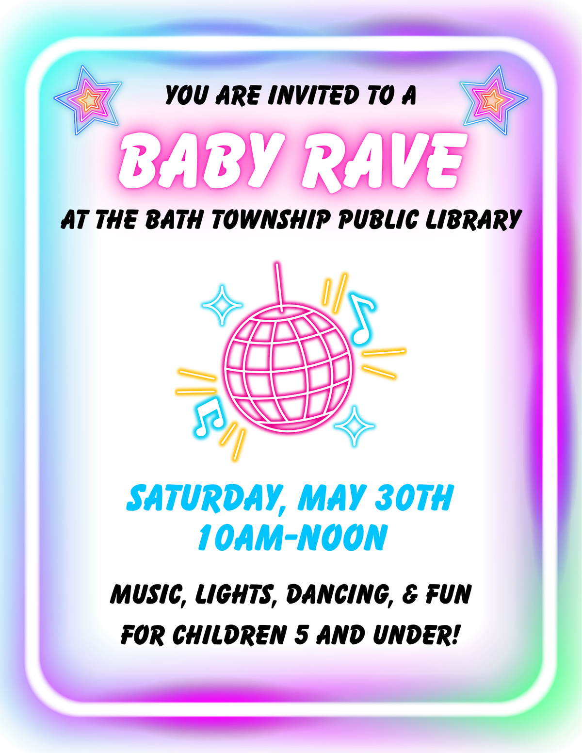 Baby Rave Sign Baby Rave — Bath Township Public Library