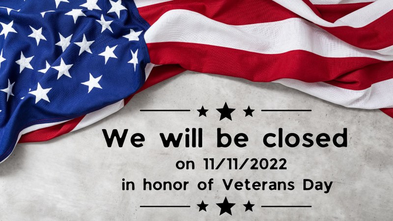 Closed for Vetererans Day