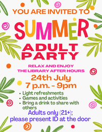 End of Summer Reading Adult After Hours Party