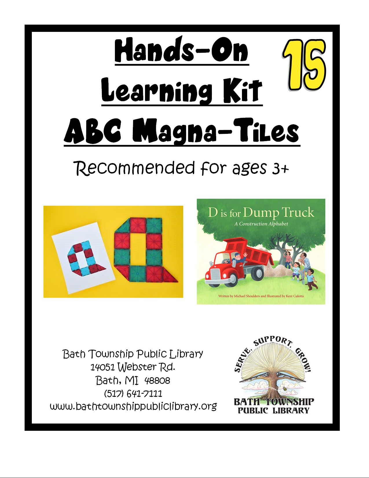 15 Hands-On Learning Kit ABC Magnatiles