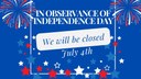 Closed for the Fouth