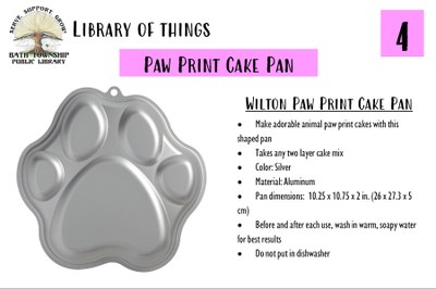 Paw Print shaped Cake Pan