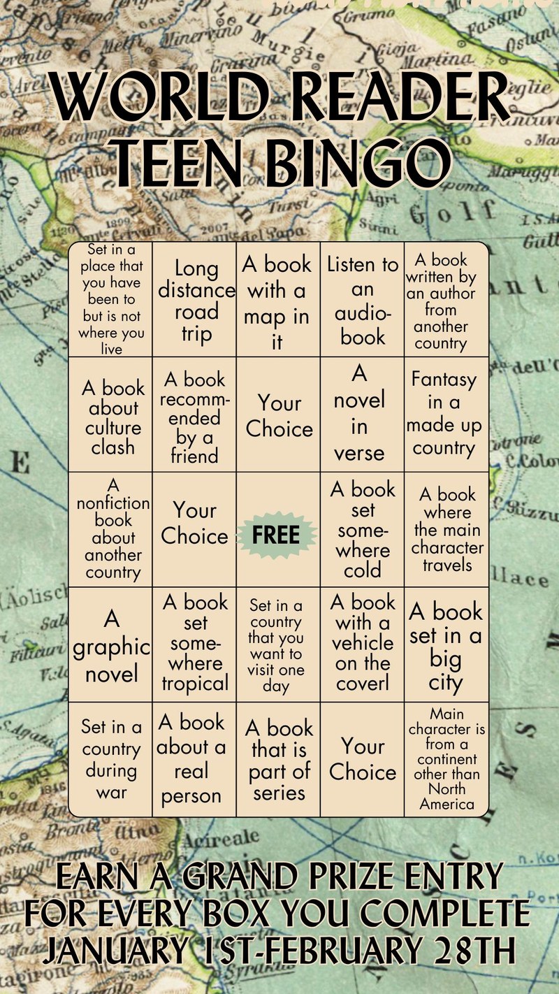 Teen Winter Reading Bingo
